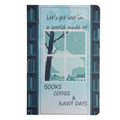 Let's Get Lost In A World Made of Books, Coffee & Rainy Days A5 Notebook