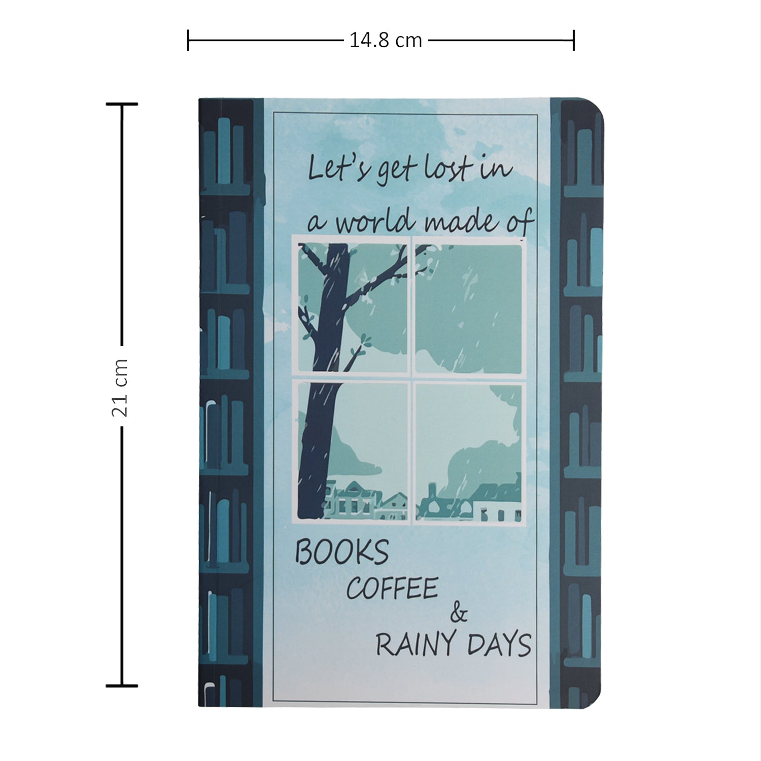 Let's Get Lost In A World Made of Books, Coffee & Rainy Days A5 Notebook