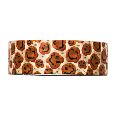 Sweeten up your crafting projects with this adorable Smiley Face Cookies Washi Tape.