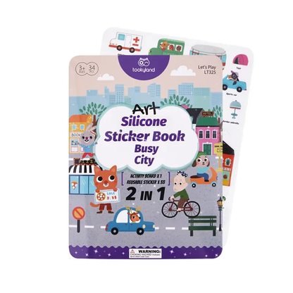 Tookyland Reusable Silicone Sticker Book – Busy City Adventures