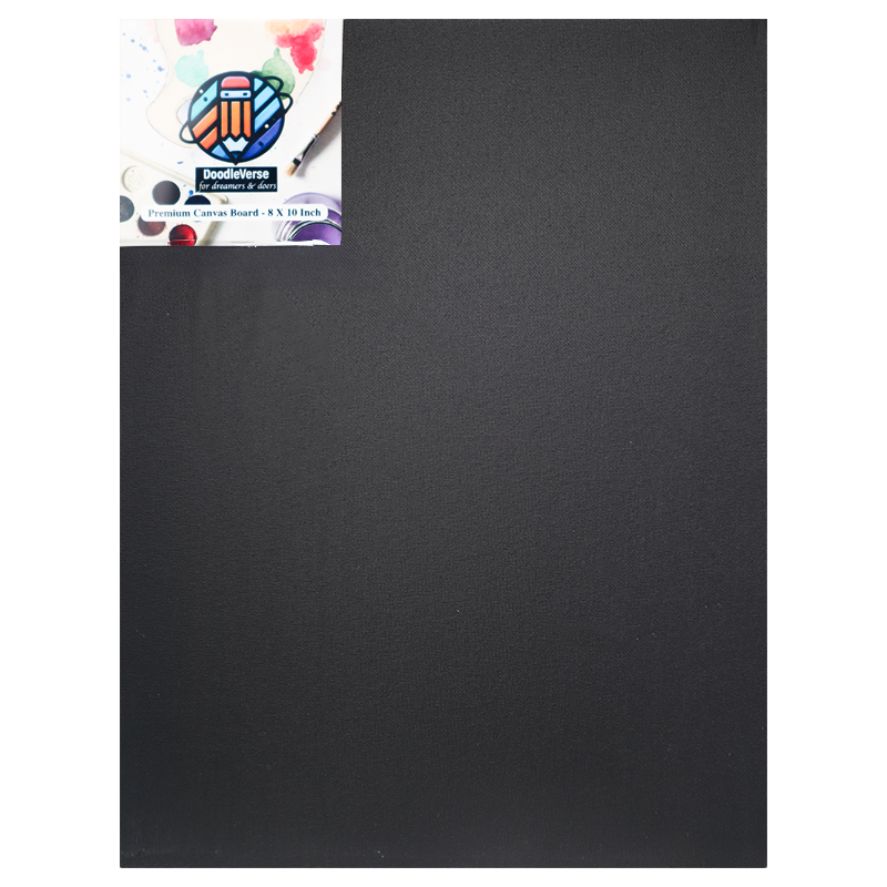 DoodleVerse 8 X 10 Canvas Board Black