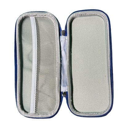 Superhero-Themed Hard Shell Pencil Case – Blue Zip Pouch for Kids