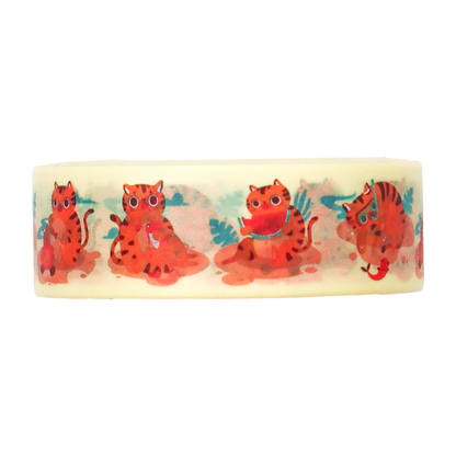 Playful Cat & Fish Design washi tape