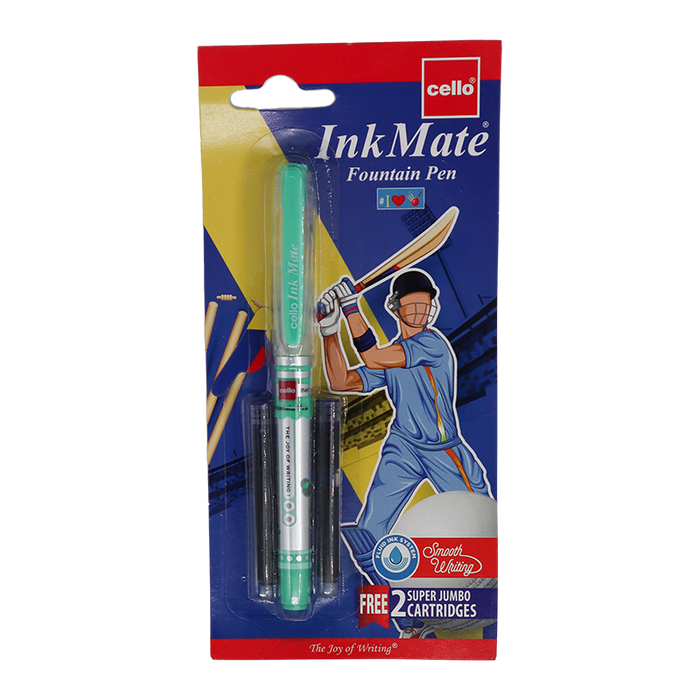 Cello Ink Mate Fountain Pen with 2 cartridges Blue Ink – DoodleVerse