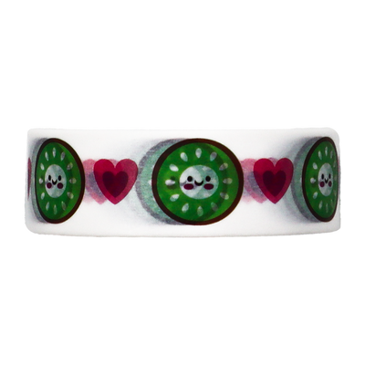 Add a healthy, sweet touch to your projects with this adorable Kawaii Kiwi and Hearts Washi Tape.