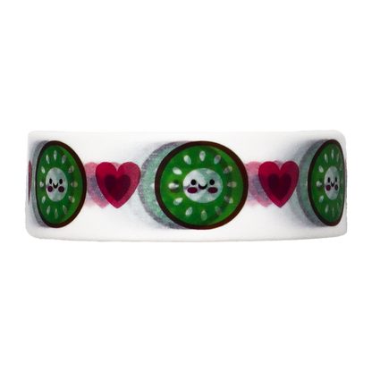 Add a healthy, sweet touch to your projects with this adorable Kawaii Kiwi and Hearts Washi Tape.