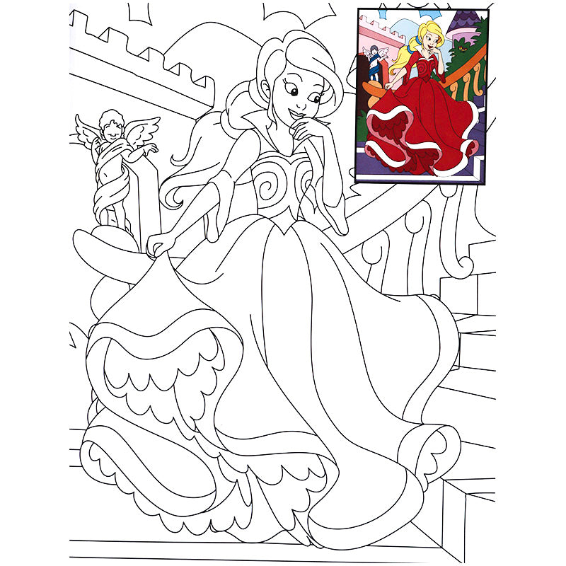 Copy Colour - Princess - Magical Princess Colouring Book with Reference Images - Kids Colour Book