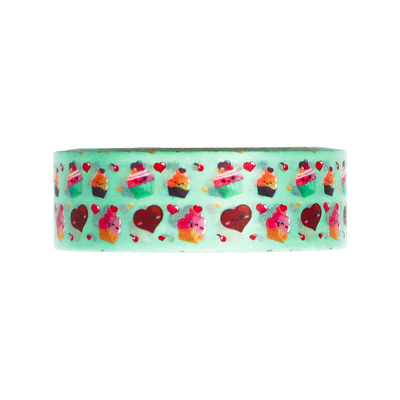 Sweeten up your creative projects with this charming Mint Green Sweet Treats Washi Tape.