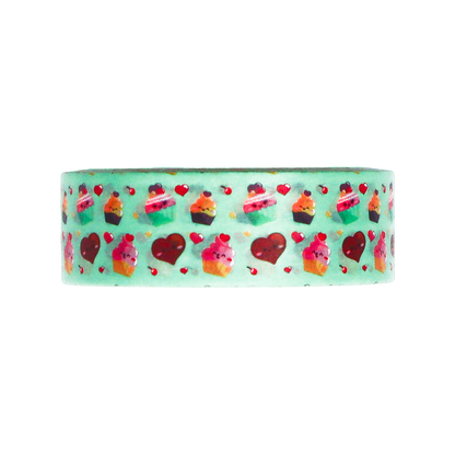Sweeten up your creative projects with this charming Mint Green Sweet Treats Washi Tape.