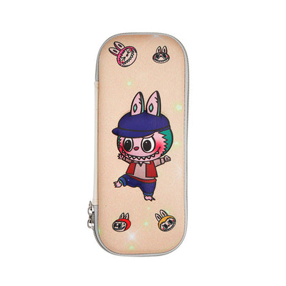Kawaii Bunny Ears Cute Monster Pencil Case – Soft Beige