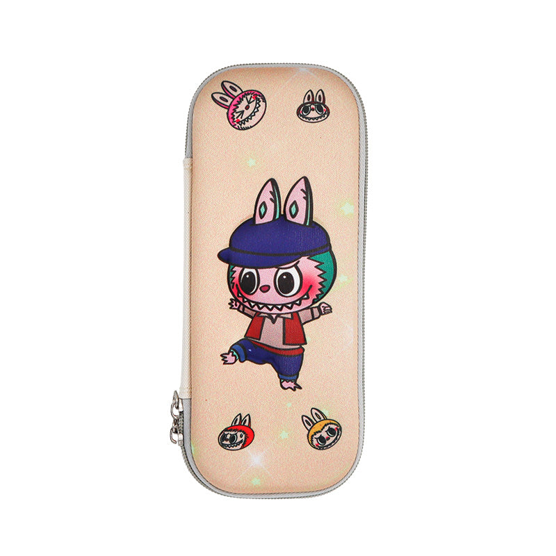 Kawaii Bunny Ears Cute Monster Pencil Case – Soft Beige