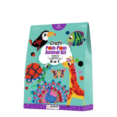Pom Pom Animal Craft 6 in 1 DIY kit for kids 