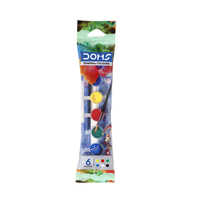 Explore versatile painting with the DOMS Tempera Colours 6-shades pack!