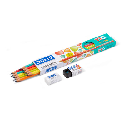 DOMS Y1+ Super Dark HB/2 Triangle Graphite Pencils
