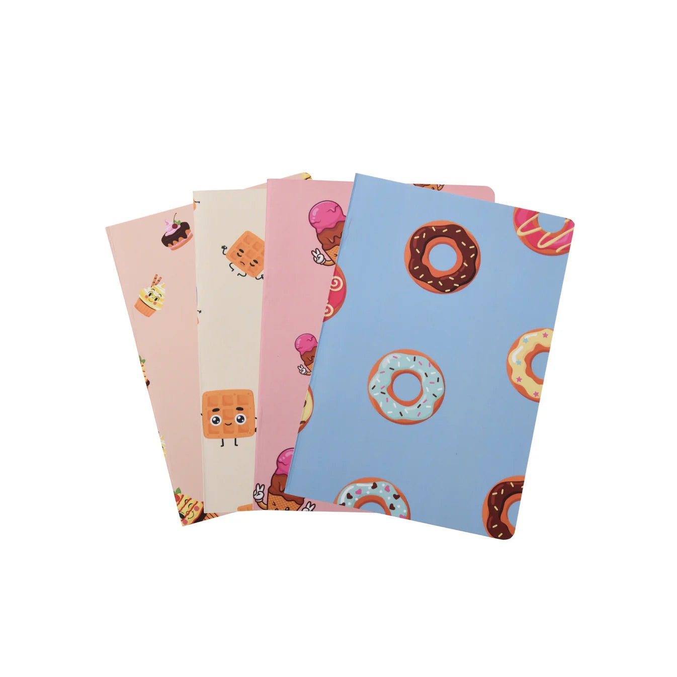 A5 Dessert-Themed Notebooks - Set of 4 Fun Journals for Gifting & Everyday Use - Journals
