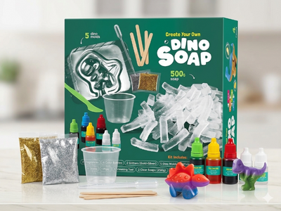 Create your own Dino Soap - 500G Soap, 5 dino molds