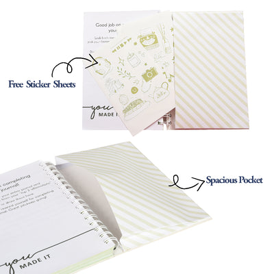 Five minute Journal with free stickers and spacious pocket