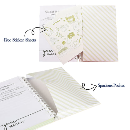 Five minute Journal with free stickers and spacious pocket