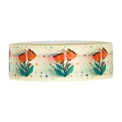 A charming and understated floral pattern washi tape