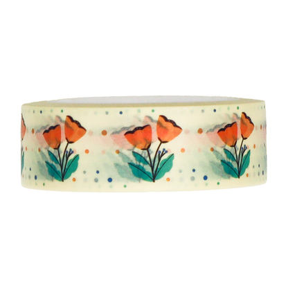 A charming and understated floral pattern washi tape