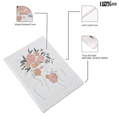 Flower Women Ruled Hardcover Notebook - Notebook