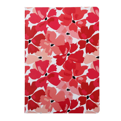 Cute A5 Unruled Notebooks - Set of 4 Floral Design Journals for Writing & Doodling - Journals