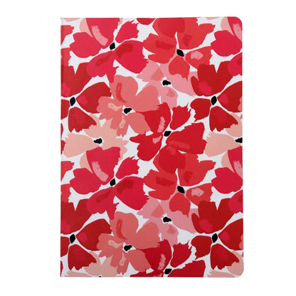 Cute A5 Unruled Notebooks - Set of 4 Floral Design Journals for Writing & Doodling - Journals