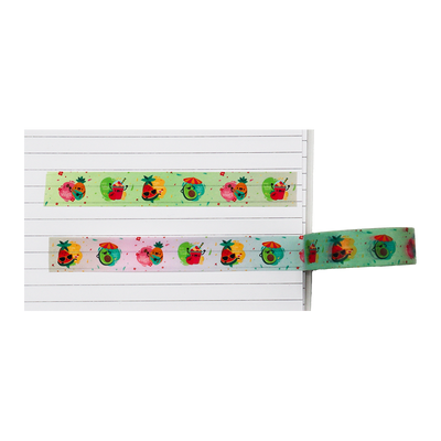 Shop for this vibrant washi tape featuring happy tropical fruits, pineapples, and avocados.