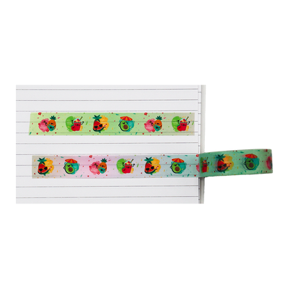 Shop for this vibrant washi tape featuring happy tropical fruits, pineapples, and avocados.