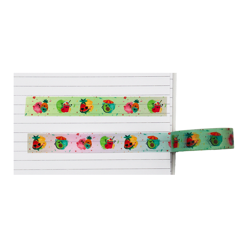Shop for this vibrant washi tape featuring happy tropical fruits, pineapples, and avocados.