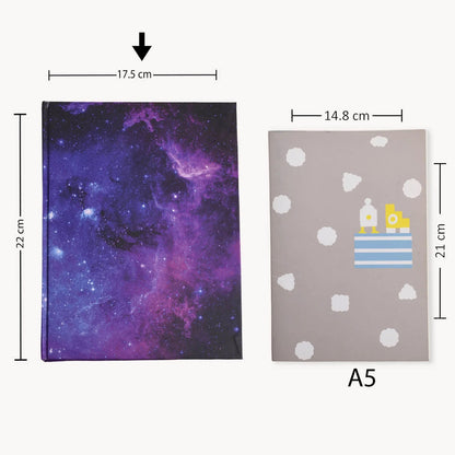 Purple Galaxy Ruled Hardcover Notebook - Notebook