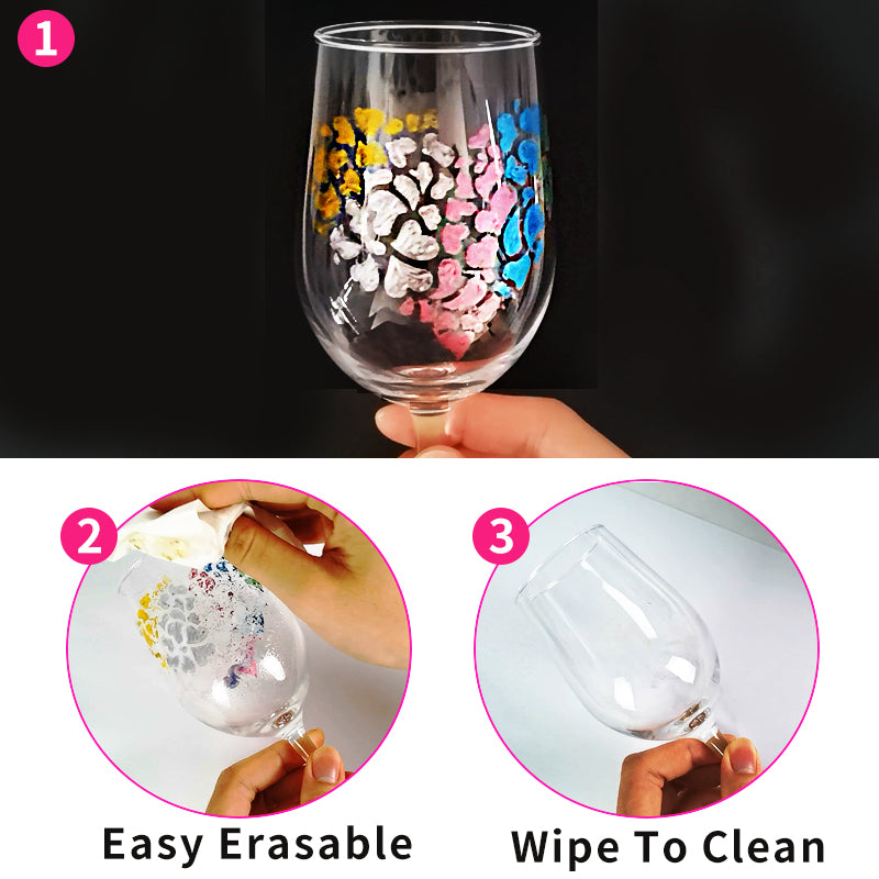 Glass marker for writing on wine glass, or make colorful designs