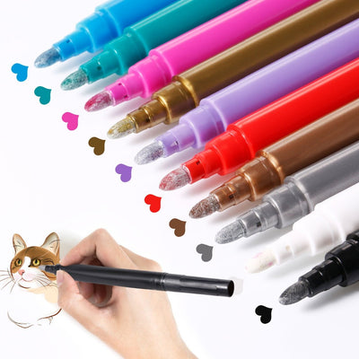 Set of colorful glass markers. available in 10 colors