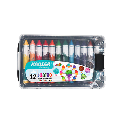 Hauser Artz Jumbo Wax Crayons - 12 Shades