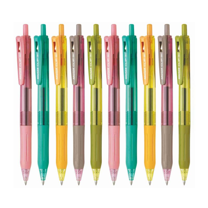 Hauser Clip Pen Gel available in 5 body colours