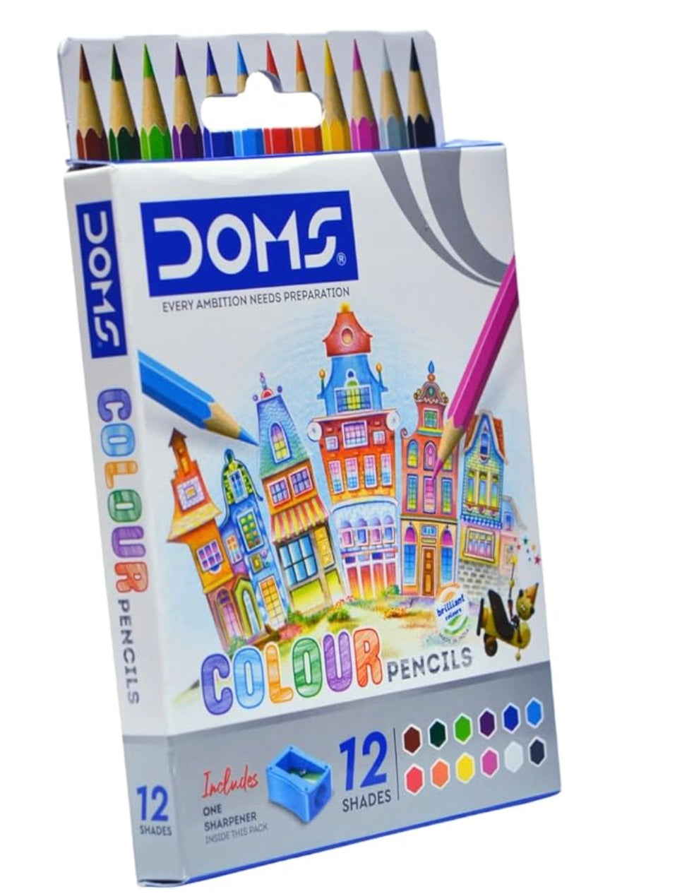 DOMS Pencil Colours 12 Shades 85mm