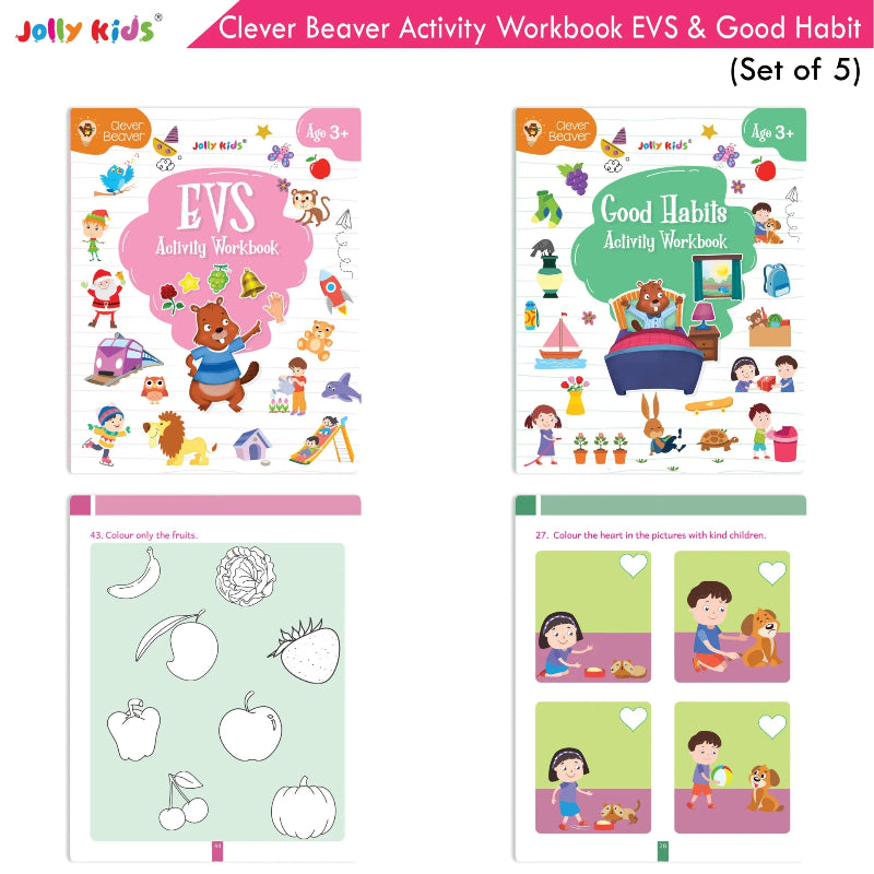 Evs  and Good Habits Activity Workbook for Age 3 in Bundle of 5 books