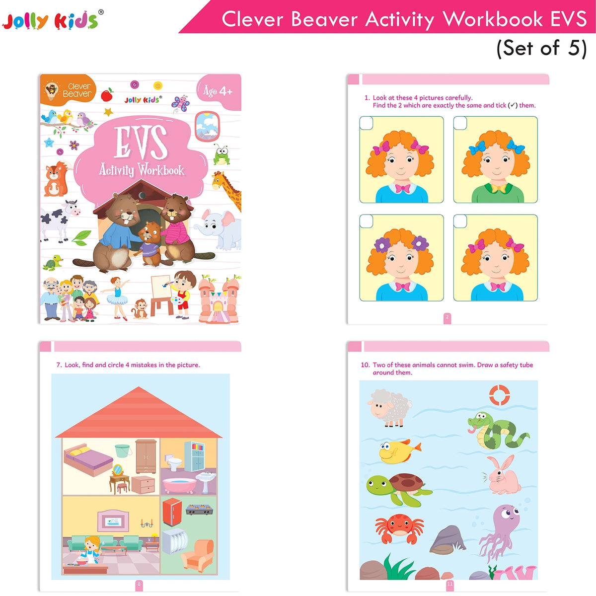 Clever Beaver Activity Workbooks Age 4+ - Set of 5