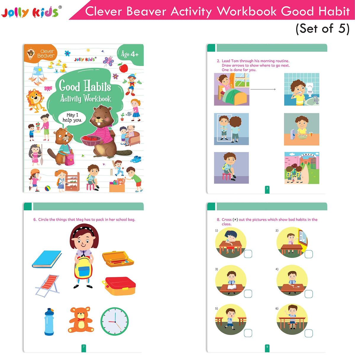 Clever Beaver Activity Workbooks Age 4+ - Set of 5