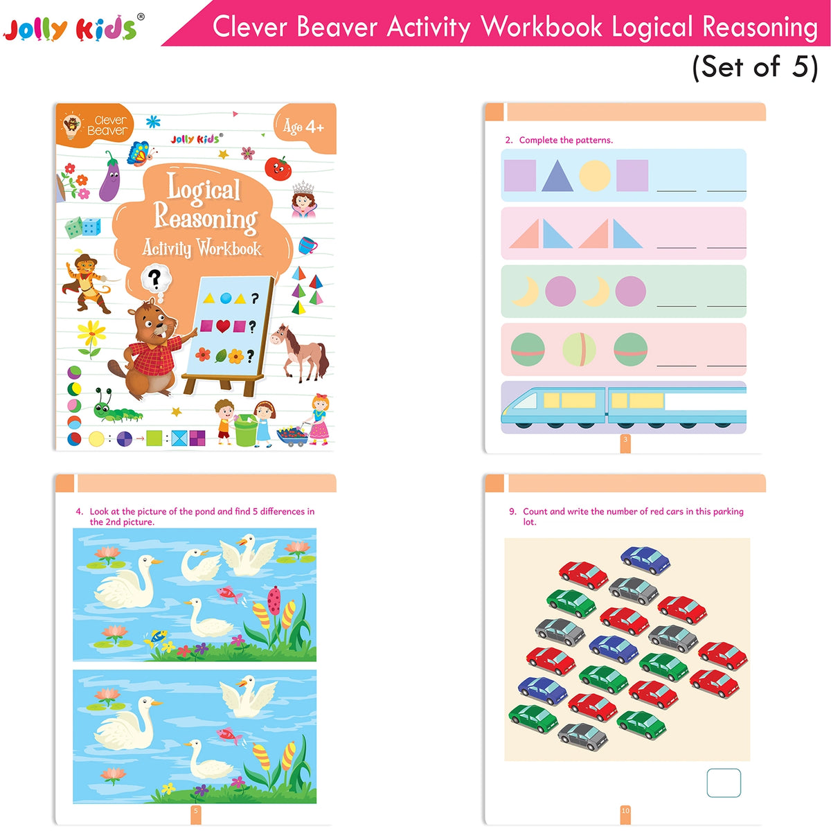 Clever Beaver Activity Workbooks Age 4+ - Set of 5