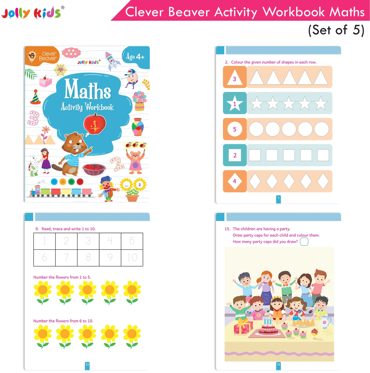 Clever Beaver Activity Workbooks Age 4+ - Set of 5