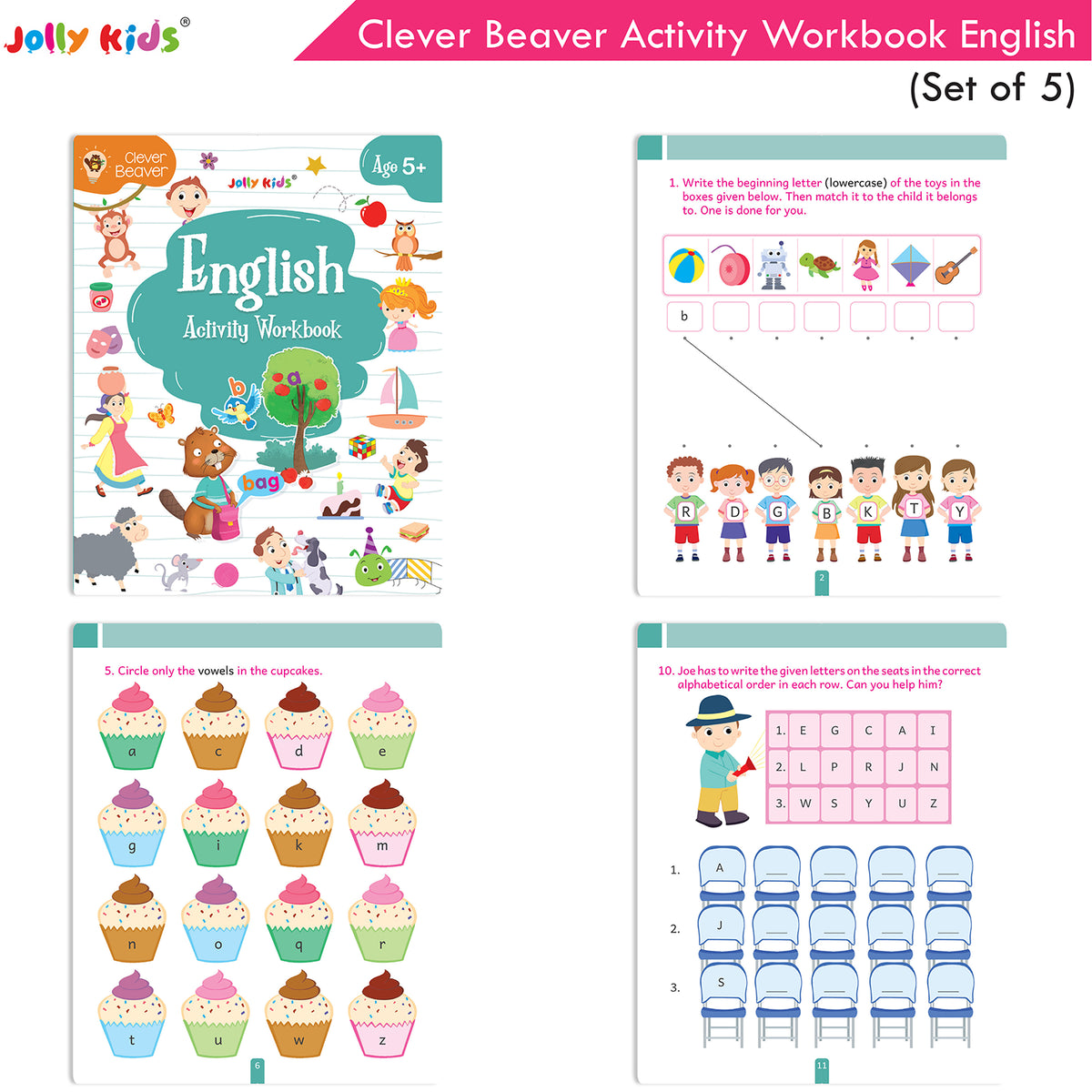 Clever Beaver Activity Workbooks Age 5+ - Set of 5