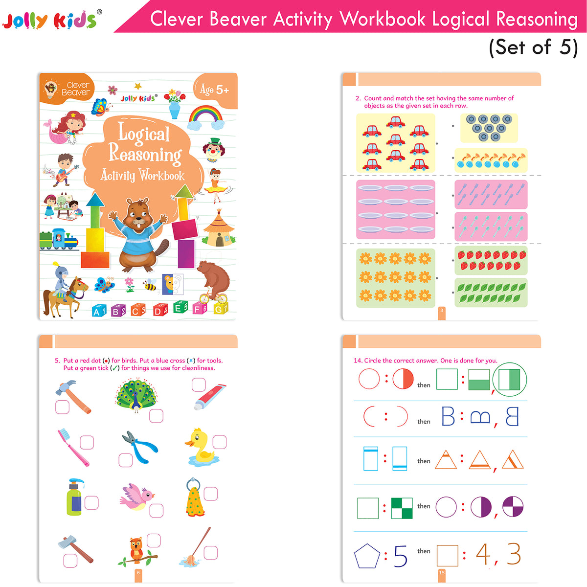 Clever Beaver Activity Workbooks Age 5+ - Set of 5