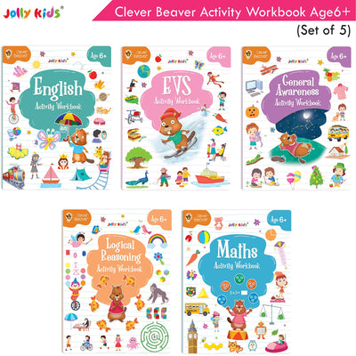 Bundle of five activity workbooks for ages 6