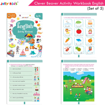 English Activity book in bundle of five activity workbooks for ages 6