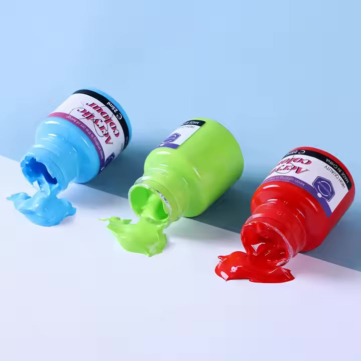 Keep Smiling 12-Colour 25ml Non-Toxic Acrylic Paint Set for Students & Artists