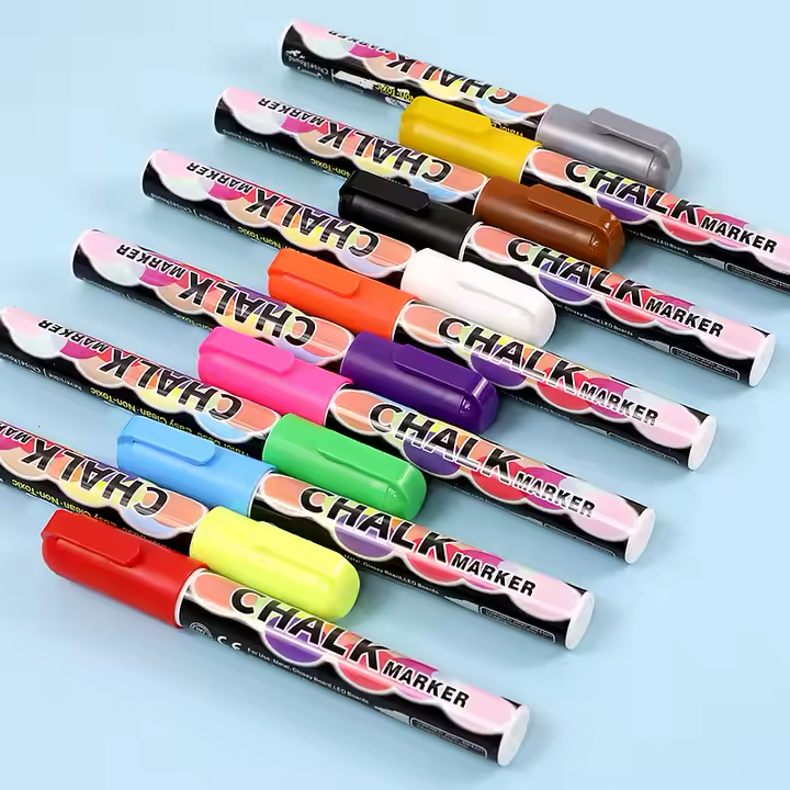 DoodleVerse Liquid Chalk Markers - 12 Vibrant Colours, 6mm Reversible Tip