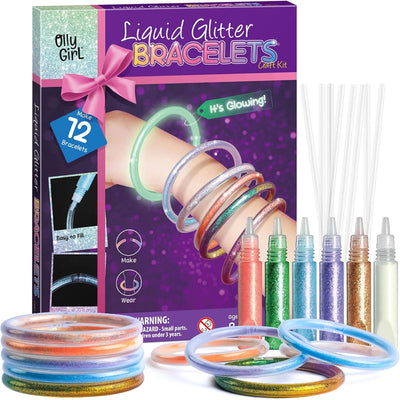 Liquid Glitter Bracelet Kit is the ultimate DIY jewellery station for kids who love to create