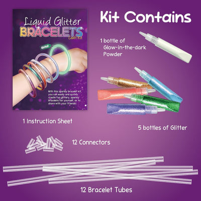 Step by step instruction guide to make Liquid Glitter Bracelets.