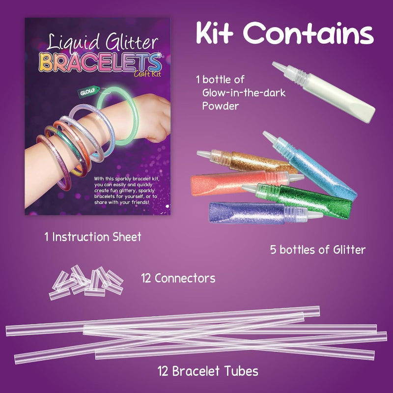 Step by step instruction guide to make Liquid Glitter Bracelets.